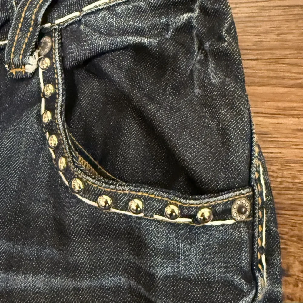 COOGI Blue Bootcut Jeans with Classic Large Detail Stitching Size 9/10